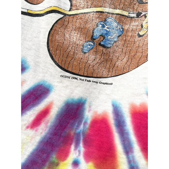 1996 Grateful Dead Vintage April Fools Jester Promo Thrashed Tie Dye Tee Shirt - Picture 8 of 8
